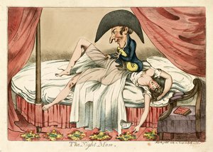 The Night Mare, hospoda. 1790 (ručně kolorovaná rytina) od English School
