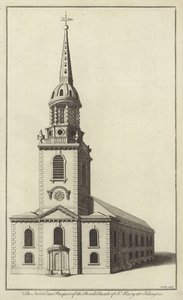 Severovýchodní prospekt farního kostela Panny Marie v Islingtonu od English School