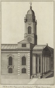 Severozápadní prospekt farního kostela svatého Jiří, Hanover Square, Londýn
