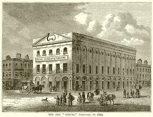 Staré Coburgovo divadlo v roce 1820 od English School