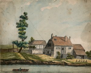 The Old Eel Pie House, Battersea (wc na papíře) od English School
