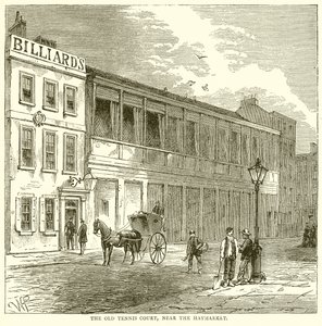 Starý tenisový kurt, poblíž Haymarket od English School