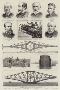Otevření Forth Bridge od HRH prince z Walesu (rytina) od English School