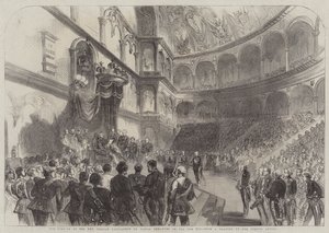 Otevření nového italského parlamentu Victor Emmanuel dne 18. Ult (rytina) od English School