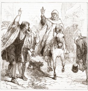 Papežský nuncius Chieregato v Norimberku, ilustrace z Historie protestantismu od Jamese Aitkena Wylie (1808-1890), pub. 1878 od English School