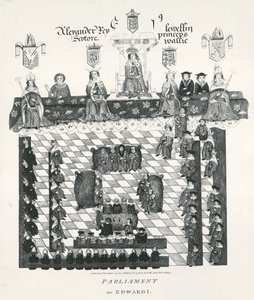 The Parliament of Edward I (1239-1307) copy from Wriothesley manusscript of c.1523, pub. v roce 1794 od English School