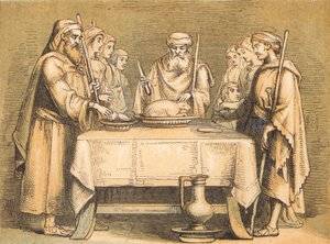 Pesach (barevná rytina) od English School