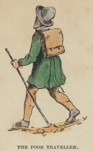 Chudý cestovatel (barevná rytina) od English School