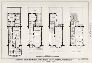 "The Portman Estate," nové sídlo pro sira Baldwyna Leightona, Baronet, č. 2, Upper Berkeley Street (rytina) od English School