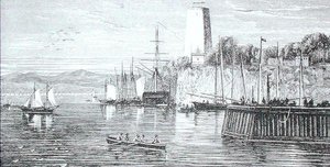 Řeka Potomac, Washington D.C., USA, z „Galerie geografie“ od reverenda Thomase Milnera, vydáno kolem roku 1880 (rytina) od English School