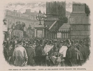 Nemoc prince z Walesu: Dav v Mansion House čte bulletiny od English School