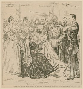 Královna a královská nevěsta, incident v kapli po svatebním obřadu, 23. července 1896 od English School