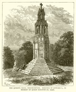 Queens Cross, Northampton. Postaven Edwardem I. na památku královny Eleanor (D. 1290) od English School