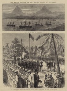 Nedávné pobouření na britského konzula v Guatemale (rytina) od English School