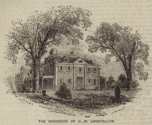 The Residence of HW Longfellow (rytina) od English School