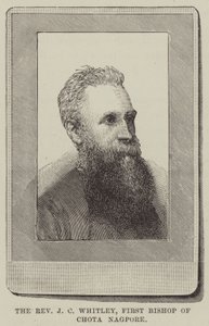 Reverend J C Whitley, první biskup z Chota Nagpore (rytina) od English School