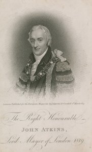 Správný ctihodný John Atkins, primátor Londýna 1819 od English School