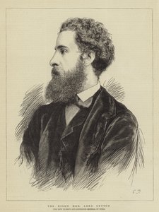 Ctihodný lord Lytton (rytina) od English School