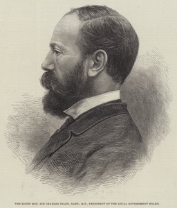 Ctihodný Sir Charles Dilke, Baronet, poslanec, předseda místní vládní rady (rytina) od English School