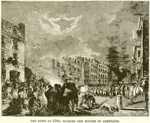 Nepokoje roku 1780; Vyplenění domů katolíků