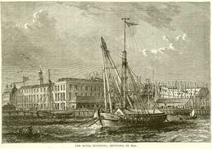 Royal Dockyard, Deptford, v roce 1810 od English School