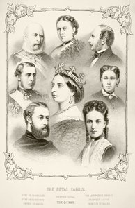 Královská rodina královny Viktorie, z „Národní a domácí historie Anglie“ od Williama Hickmana Smith Aubrey (1858-1916), vydaná v Londýně, kolem roku 1890 od English School