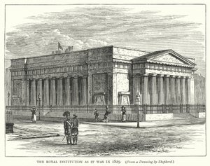 Královská instituce, jak to bylo v roce 1829 (rytina) od English School