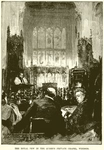 Royal Pew v Queens Private Chapel, Windsor od English School