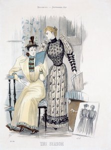 The Season, módní deska pro časopis The Queen, září 1892 od English School