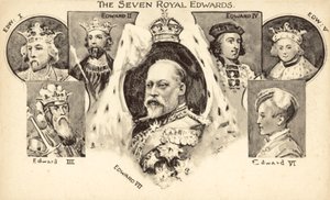 Sedm královských Edwardů (litografie) od English School