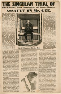 Jedinečný proces za útok na pana Gee, 1834 od English School