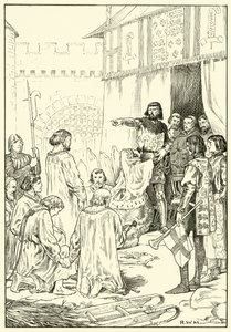 Šest mužů z Calais (inkoust na papíře) od English School