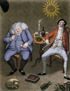Solidní požitek z láhve a přítele, 1774 (barva lito zvýrazněná kvašem) od English School