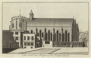 South East Prospect of the Temple Church, Londýn od English School
