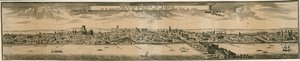 South Prospect of London, po velkém požáru v roce 1666 od English School
