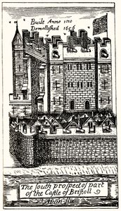 Jižní prospekt části hradu Bristoll, hospoda. 1893. od English School