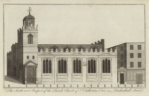 South West Prospect farního kostela St Catherine Cree v Leadenhall Street, Londýn