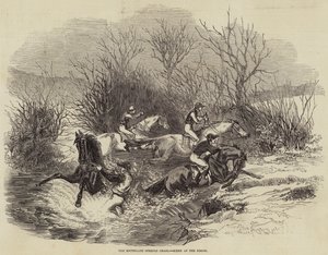 The Southgate Steeple Chase, Scéna u potoka (rytina) od English School