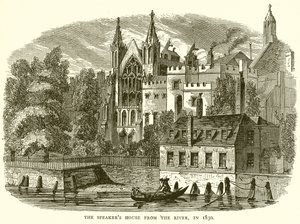 The Speakers House from the River, v roce 1830
