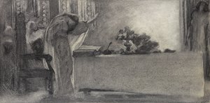 The Spell, c.1870 (uhlí na papíře) od English School
