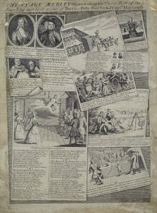 Stage Medley představující zdvořilý vkus města a bezkonkurenční zásluhy básníka G., Polly Peachumové a kapitána Macheatha, kolem roku 1728 od English School