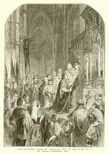 Standard přijatý v Bosworthu položený na oltáři katedrály St. Pauls, 1485 od English School