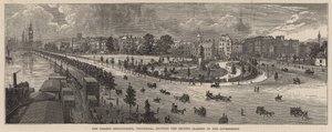 Nábřeží Temže, Whitehall, ukazuje území nárokované vládou od English School