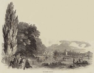 The Thames Regatta (rytina) od English School