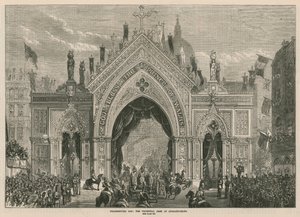 Den díkůvzdání: vítězný oblouk na Ludgate Hill od English School