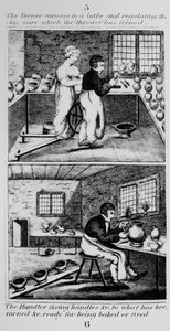 Soustružník soustruhující soustruh, 1827 od English School