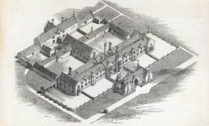 Union Workhouse, který má být postaven v Canterbury, z The Illustrated London News, 7. listopadu 1846 od English School