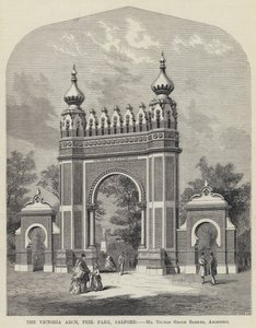 The Victoria Arch, Peel Park, Salford (rytina) od English School