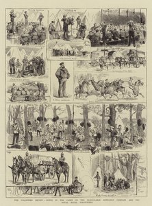 The Volunteer Review, Notes in the Campes of the Honorable Artillery Company and the Royal Naval Volunteers (rytina) od English School
