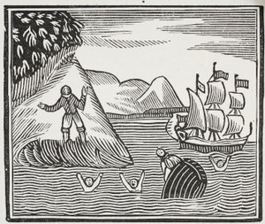 The Wreck, ilustrace z Chap-books of the Eighteenth Century od Johna Ashtona, pub. 1882 od English School
